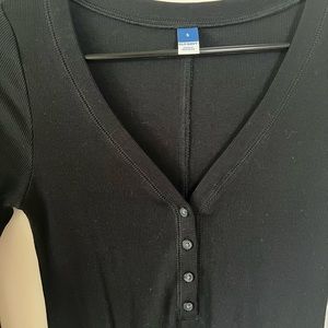 MIDI ribbed Henley dress